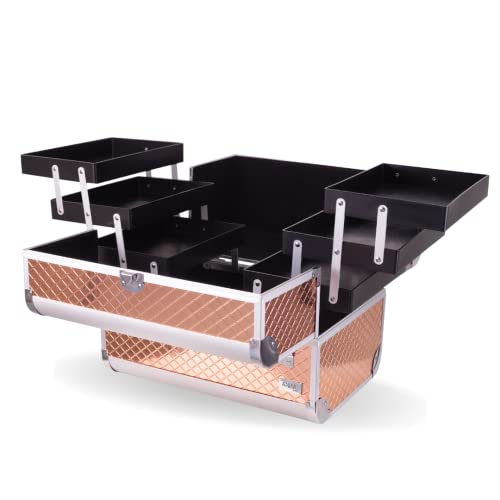 Maleta De Maquiagem Profissional Anna Make Grande Vazia - Cobre