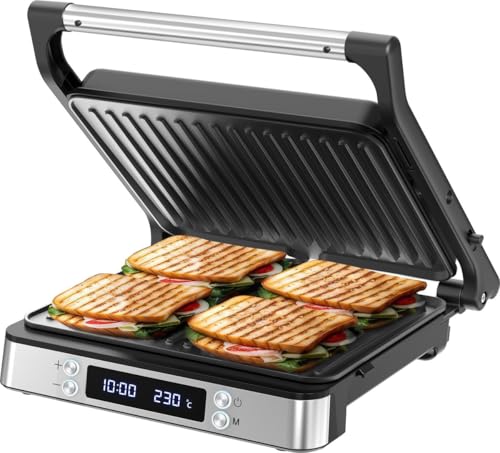 Olvy Grill digitale a contatto con piastre antiaderenti, macchina per