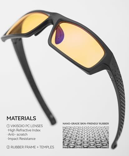 Image of PC Gaming Blue Light Blocking Glasses for men women Gamer, Computer Amber Glasses for Big Face, Improve Sleep