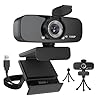 Argmao 1080P HD Webcam with Microphone for Desktop, USB Computer Camera with Web Cam Cover&Web Camera Stand, 110-degree Wide Angle Streaming Webcam for PC Zoom/Video Calling/Gaming/Conferencing