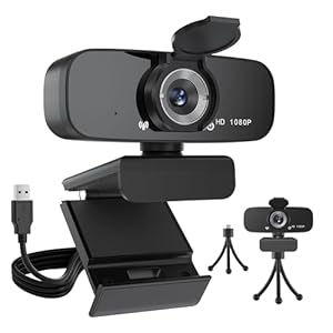 Argmao 1080P HD Webcam with Microphone for Desktop, USB Computer Camera with Web Cam Cover&Web Camera Stand, 110-degree Wide Angle Streaming Webcam for PC Zoom/Video Calling/Gaming/Conferencing