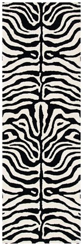 Tapete corredor SAFAVIEH 2'6" x 8' negro y blanco miniatura 3