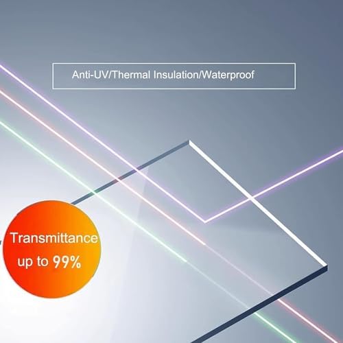 C Polycarte UV-Resistant Roofing Sheets, Durable Acrylic Canopy for Greenhouse & Shed, Easy-Cut Rainproof Roof Cladding (4 x 13.1ft) - Weatherproof Outdoor Cover