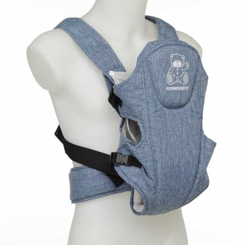 Foppapedretti Marsupio Porta Bimbo Marsupi8, Bambini Da 3.5 A 9 Kg, Rinforzo Lombare, Spallacci Imbottiti, Fibbie Laterali, Utilizzabile Fronte Genitore/Strada Riduttore Primi Mesi Incluso, Jeans Blue - 3