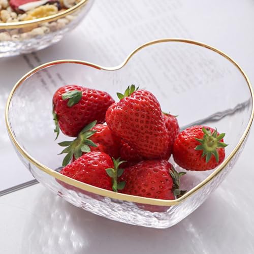 Luxshiny 14XPJF39MK91K114GRUIJ98G Salad Dishes 2Pcs Glass Cereal Bowls Dessert Bowl Mini Prep Bowls Heart Shape Food Serving Bowl thumb #6
