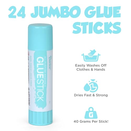 Darice Jumbo Glue Sticks, 1.4 Oz (40g) – All-Purpose Washable School Glue for Crafts, Paper, & Fabric – Clear Drying, Acid-Free & Non-Toxic – Bulk Classroom Supply (24 Pack) by Darice - Image 2