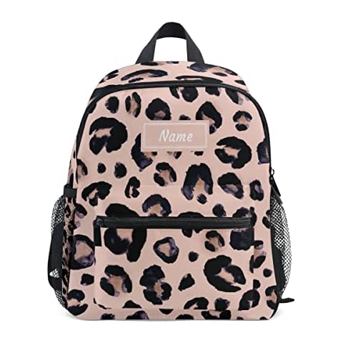 SUABO Custom Leopard Print Cheetah Pink Toddler Backpack for Boy Girl Preschool Bag for Children Personalized Bookbag Cover