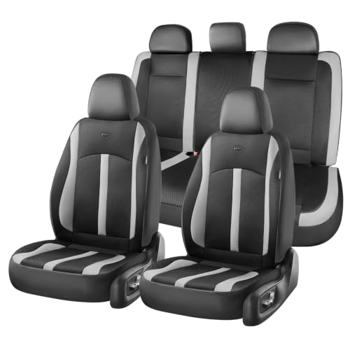 Image of FLORICH Front Car Seat Covers, Breathable Mesh Automotive Seat Cover, Universal Seat Covers Car Interior Protectors Cushion for Most Cars&SUV-Black&Grey