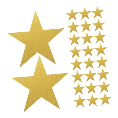 OSALADI 60pièces Étoiles Pailletées Dorées Découpées Papier Motif Cinq Étoiles pour Tableaux Affichage Décoration Murale De Salle De Classe Fête