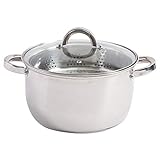 Oster Sangerfield 6 Qt Dutch Oven Casserole with Steamer Basket, Stainless Steel