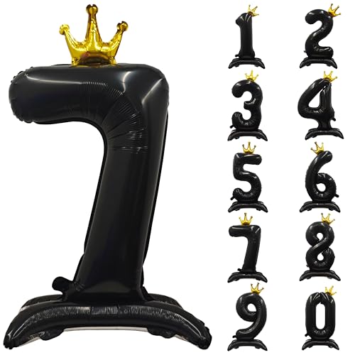 40in Black Balloons Number 7 Helium Foil Balloons 7st 70th Birthday party