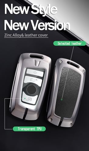 Coque de clé BMW anti-choc en métal et cuir ontto F30 F10