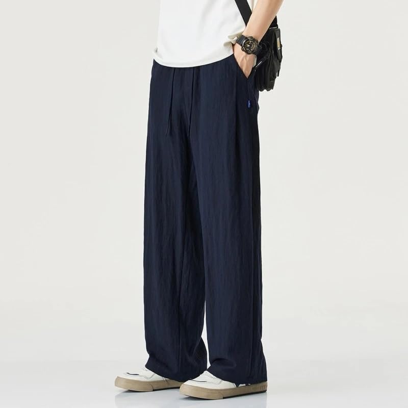 Men's Linen Pants Summer Thin Straight Trousers Male Korean Casual Pants2