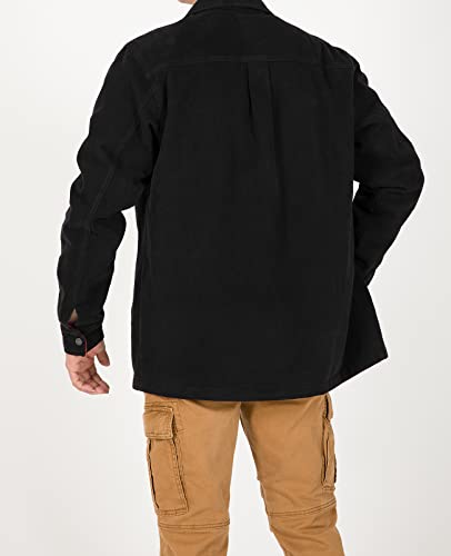 Image of ZENTHACE Men's Full Flannel Lined Shirt Jacket, Heavy Washed Rugged Cotton