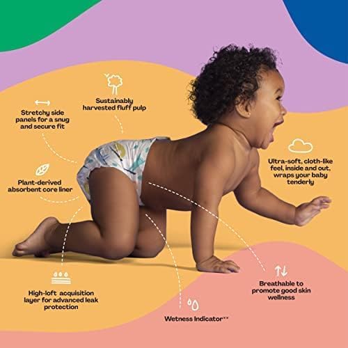 Hello Bello Premium Baby Diapers Size 1, 128 Count of Disposable, Extra-Absorbent, and Hypoallergenic Baby Diapers with Snug and Comfort Fit, Alphabet Soup (64) and Sleepy Sloth (64)