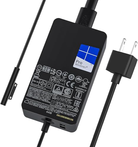 Original 44W 39W 36W 1800 1625 1735 Surface Laptop Charger Fit for Microsoft Surface Pro 6 5 4 3 Windows Surface Laptop 3 2 1 Surface Go Tablet Power Cord with 5V 1A USB Charging Port (44W)