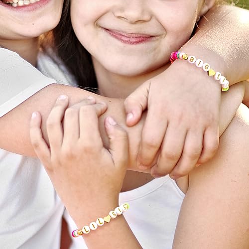Big Sister Bracelet for Toddler Daughter Niece Big Sis Bracelet Matching Outfits shirts Sister Gift for Teen Girls Announcement Jewelry for Girls Charm Birthday Gifts3