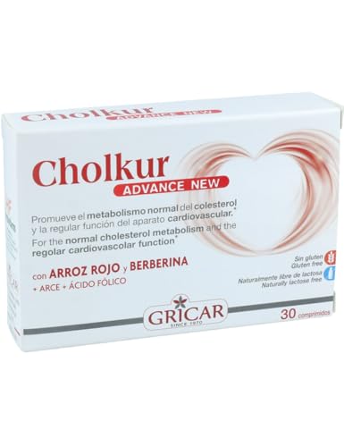 Cholkur Advance New 30 Comprimidos | Gricar | Con Arroz Fermentado con Levadura Roja y Berberina