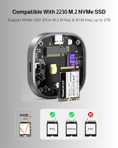 Carcasa magnética para SSD M.2 2230 NVMe 2TB USB C miniatura 7