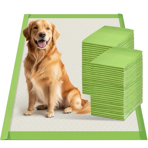 Image of Gardner Pet Dog Pee Pads Extra Large 29 inchx47 inch, XL Thicker ECO Green Disposable Puppy Training Pads Super Absorbent Full Edge-Wrapping Pad for Dogs, Puppies, Cats, Rabbits (50 Count)