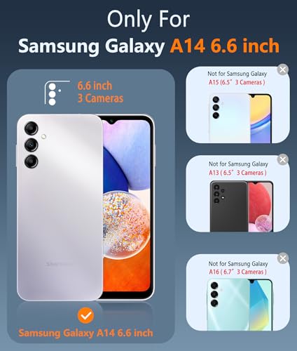 Image of FNTCASE for Galaxy A14-5G Phone Case: for Samsung Galaxy A14-5G Clear Case Military Grade Drop Protection Anti Yellowing Cell Phone Cover - Rugged Shockproof Protective Transparent Cases (Black)