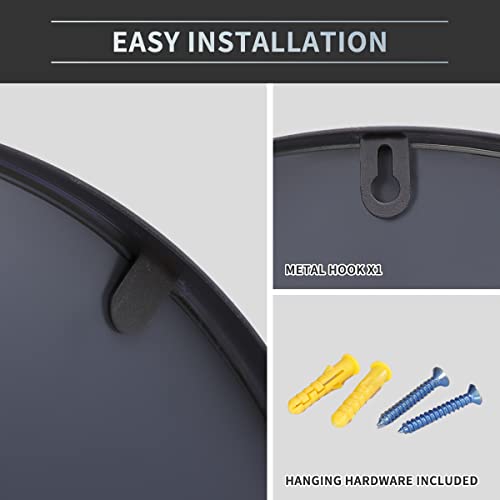 Zenstyle Black Circle Wall Mirror 18 Inch Round Wall Mirror With Metal Frame For Entryways, Bathrooms, Living Rooms, Wall Decor, Farmhouse, Makeup Vanity (Black, 18" X 18") #TOP4