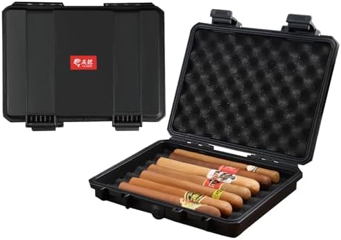Humidor Puros, Caja Puros de Viaje Portátil, Humidor para 7 Puros...