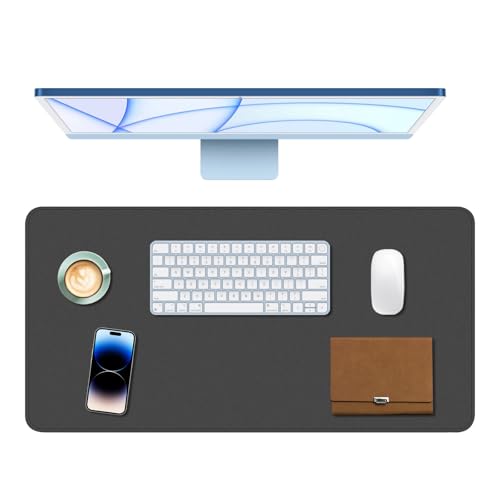 Alfombrilla Escritorio – Tapete escritorio – Protector escritorio, Material Impermeable y Antideslizante, Ideal para Oficina y Gaming (80x40cm) (Negro)