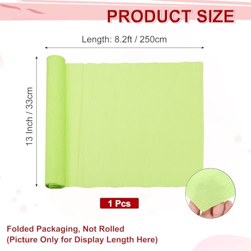 Image of MECCANIXITY Crepe Paper Roll 8.2ft Long 13 Inch Wide for Wedding Ceremony Various Large Festivals Decoration, Fruit Green