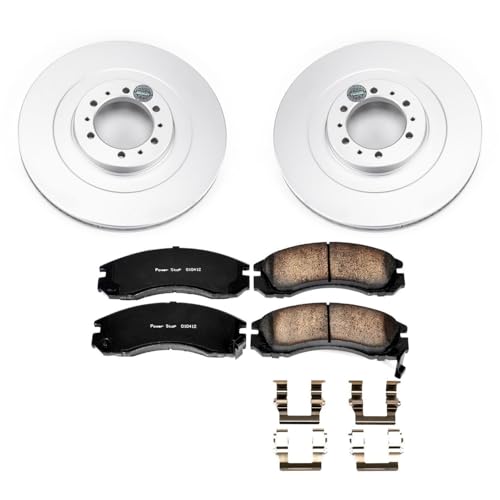 Image of PowerStop Front Brake Kit for Mitsubishi Montero Sport 2000-04 - Fully-Coated Disc Rotors with Z17 Ceramic Brake Pads Replacement, CRK3091