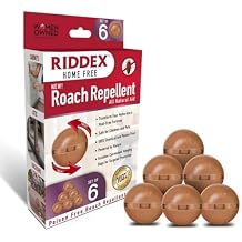Riddex Roach Deterrent Spheres Plant-Based Formula with Essential Oils, 6-Pack with Sachets for Indoor Use Safe for Homes with Pets and Kids