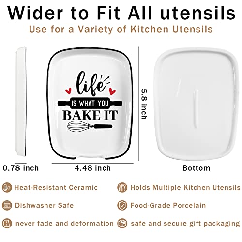 Hvukeke Ceramic Egg Beaters Rest Life Is What You Bake It. Durable Rest For Cooking Spoons, Heat-Resistant Spoon Rest For Baking Enthusiasts #TOP5