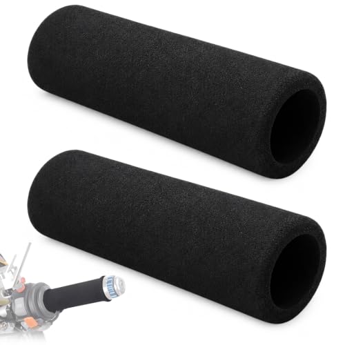 TEHJAM Negro Empuñaduras De Espuma para Manillar De Motocicleta,Puños Antideslizantes Espuma para Manillar,Confort Y Reducción Vibraciones,Compatibles Con Puños Calefactables