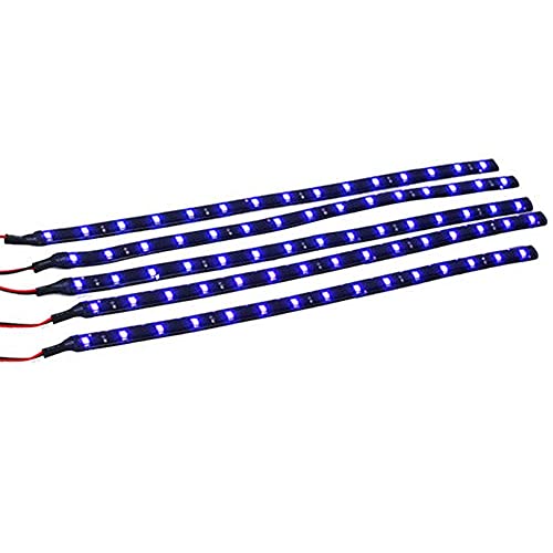 Mintice™ 5 X bleu 12V 15 Led véhicule automobile calandre 30cm de voiture bande de lumière underbody souple imperméable