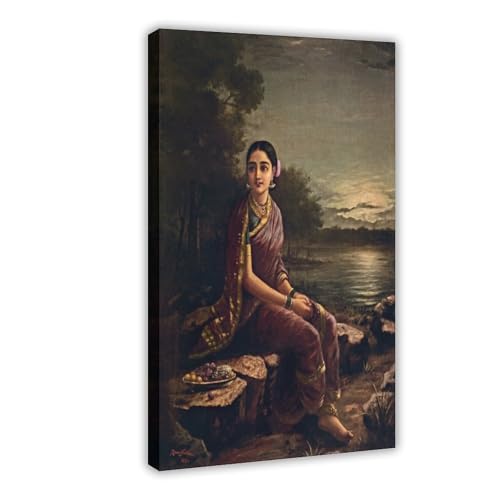 Toile Radha au clair de lune tableau suspendu pour apaiser votre bureau