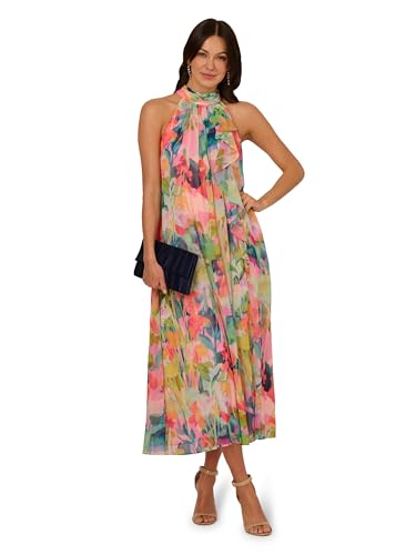 Image of Adrianna Papell Print Chiffon Trapeze Dress