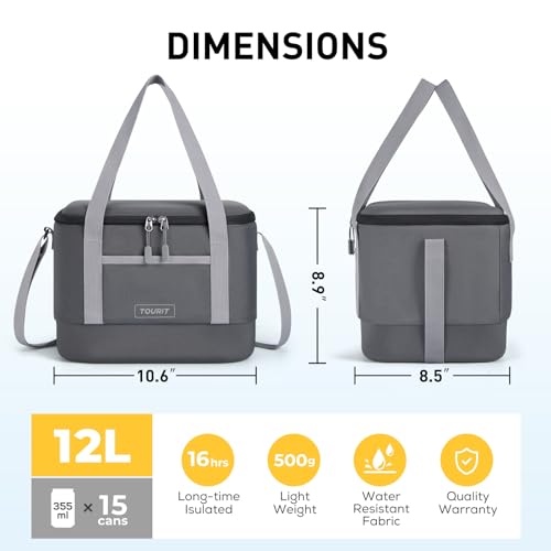Tourit TR2103080AN176-DS-FUS 12L Carry Out Soft Cooler Insulated Travel Bag Lunch Cooler thumb #1