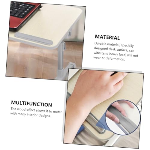 Bureau pliable en bois beige compact et table d'ordinateur réglable pour rompre le mal de dos - 6