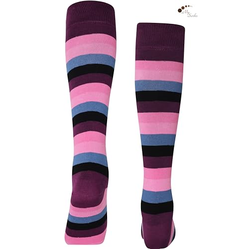 Image of Mysocks Unisex Extra Fine Combed Cotton Knee High Socks, Hand Linked Toe, Soft Latex Band