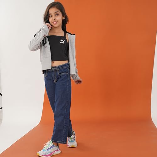 Image of TotzTouch Kids Girls Stylish Hooded Jackets Premium Winter Wear Clothes Color Black & Light Grey (Age 3 years to 15 years)