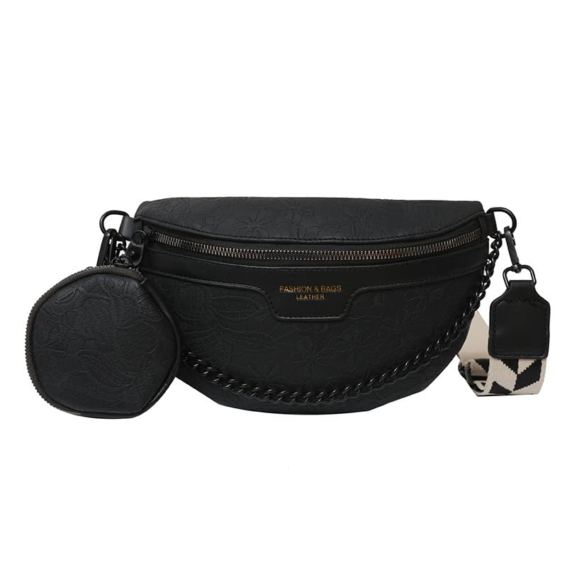 Image of Leather Chest Bag for Women, Crossbody Belt Bag Fanny Pack Purse Fashionable Waist Bags Handbag for Everyday Use Trip Walking Hiking
