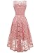 Gardenwed Vestidos Mujeres Corto Encaje Cóctel Fiesta Madrina Sin Mangas Blush M