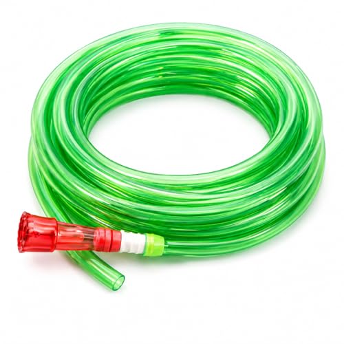 Image of 1 /2 Inch 19.68 feet (6 meter) Garden Hose Pipe with Rubber Tap Connector | Lightweight Flexible PVC Water Pipe for Home Use (Transparent Green)