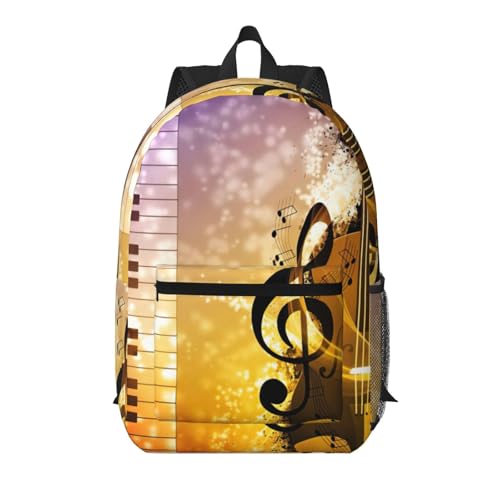 Sac à dos ordinateur portable 17" imprimé partition musicale, grand format étanche