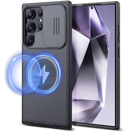 Image of Nillkin for Samsung Galaxy S24 Ultra Case, Slide Camera Cover [Compatible with MagSafe] Military Grade Protection Shockproof Phone Case for Samsung Galaxy S24 Ultra 5G 6.8'' Black