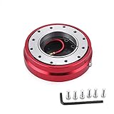 ZS ステアリング レーシング ステアリングホイールハブアダプター リムーバブルスナップオフキット クイックリリース 薄型 6ホール ステアリング スペーサー クイックリリースボス (赤)