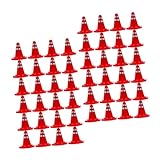 SHINEOFI 60 Stück Teiliges Miniatur verkehrshütchen aus Robustem Kunststoff Realistische Sandtisch spielzeugstraßensperren für Modellbau Schulprojekte und Architektur Dekoration