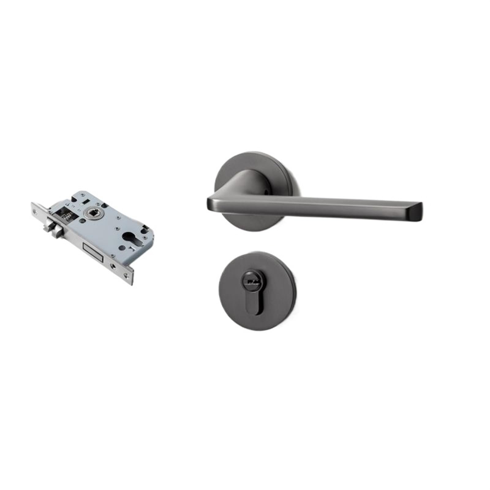 Yshiuol C Door Handles Split Handle Lock Body Set Modern Zin Alloy Bedroom Door Silent Security With Key For Home And Office(C)