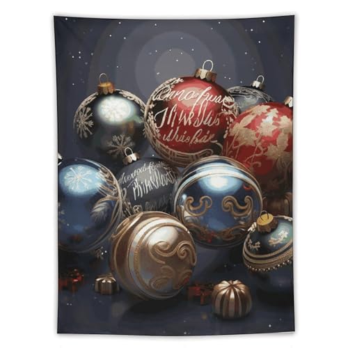 Tapisserie murale boules de Noël pour habiller un grand mur vide facilement