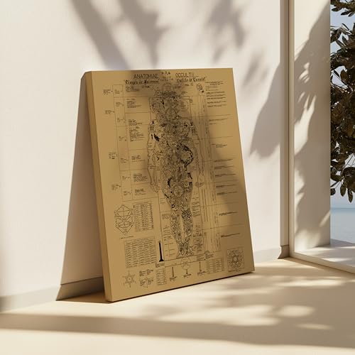 Image of Poster Master Occult Anatomy Canvas - Retro Human Body Print - Occult Art - Halloween Art - Gift for Men & Women - Gothic Wall Decor for Living Room, Bedroom or Dorm - Available in 8x10 to 30x40